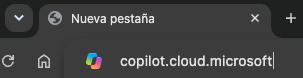 Barra de direcciones del navegador con la URL copilot.cloud.microsoft